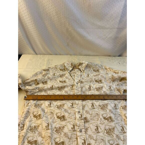 Roundtree & Yorke Outdoor Hunting Button Down Mens Shirt M Medium Deer Leaves rn - Picture 5 of 6